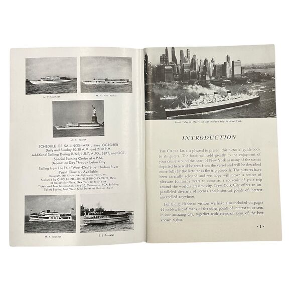 Circle Line Cruise Guide New York Manhattan Island Sightseeing Tour Book 1951 - Picture 2 of 8